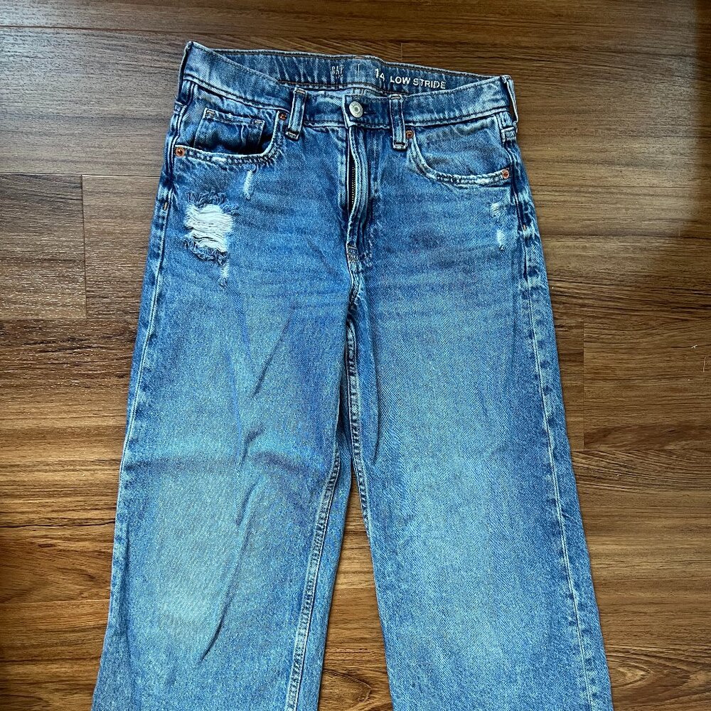 Low Stride Wide Leg Denim Jeans